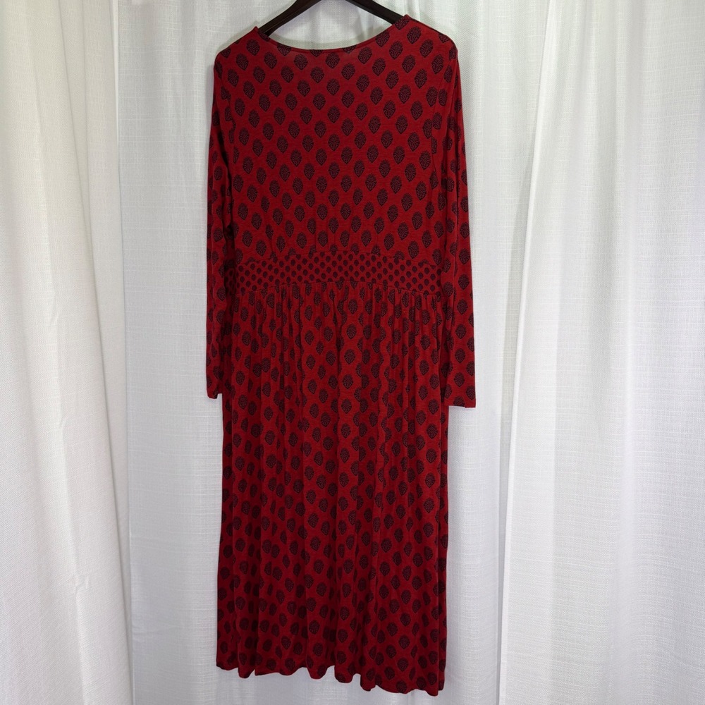 NEW Boden Thea Jersey Midi Dress Womens 20-22R Block Print Long Sleeve Pocket - Picture 5 of 12